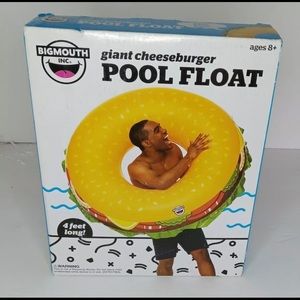 Brand new BIG MOUTH INC Giant Cheeseburger Pool Float ~ over 4 ft wide ~